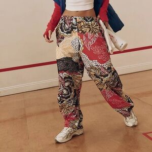 Free People FP Movement Wildflower Retro Print Game Day Baggy Pants NWT size XS
